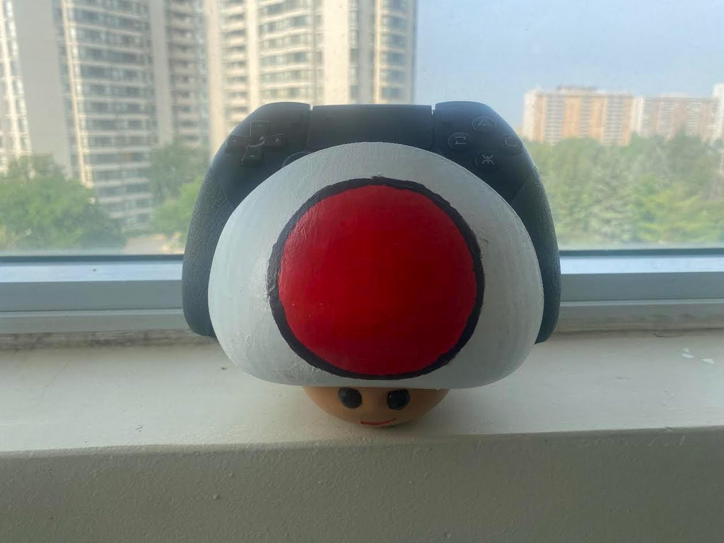 Toad-Inspired Controller Stand with Hidden Warp Pipe Storage – Hand Painted & compatible with standard controllers(PS4,PS5 and Xbox)